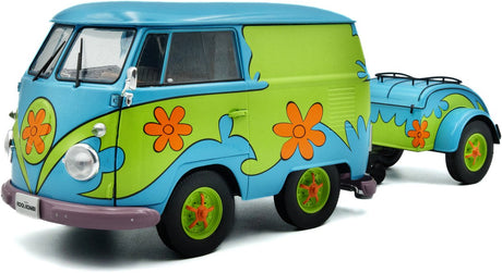Solido Ghost Hunters Machine Volkswagen T1 Kool Kombi Modellauto 1:18 inklusive Anhänger