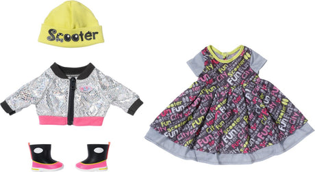 Baby born – City-Deluxe-Stil – 43 cm – Kleid, Stiefel und Mütze