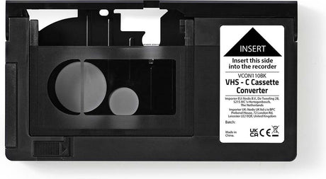 Nedis VHS-C-zu-VHS-Konverter – Plug-and-Play – batteriebetrieben – Schwarz