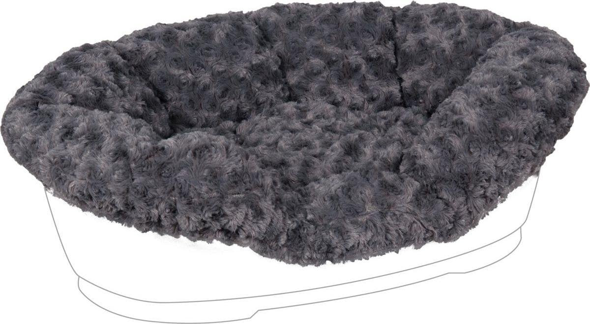 Flamingo Hundekissen Tuck Cuddly Grau M – 70x47x22 cm – elastischer Plüschbezug – perfekt für Tuck Hundebett –