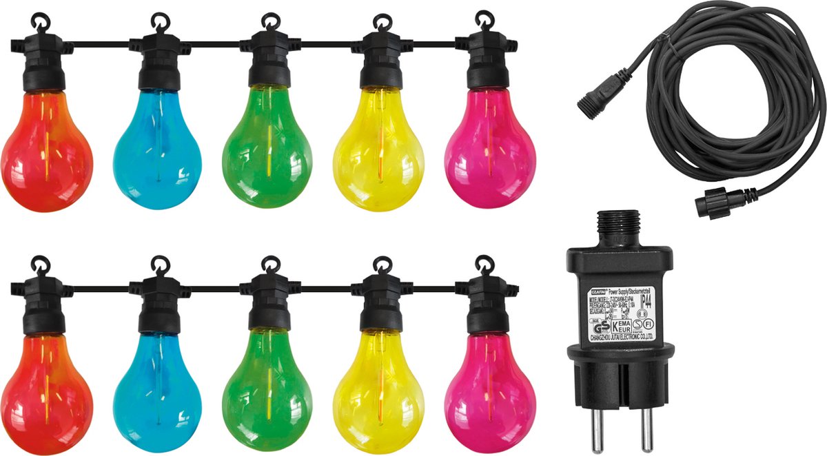 Luxform - lichtsnoer maui - met 10 gekleurde led lampjes - koppelbaar - geschikt voor buiten