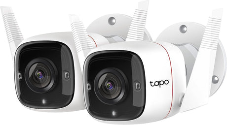 Tp-Link Tapo C310 Outdoor-Überwachungskamera – 2K – Sternenlicht-Nachtsicht-Heimsicherheits-WLAN – Weiß – 2er-Pack