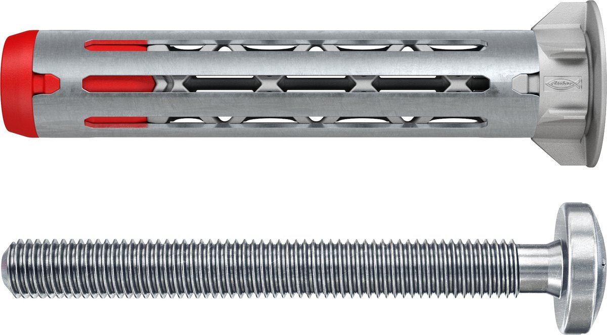 Fischer Hohlwanddübel DuOhm 6×55 S PH PZ – Universeller Hohlwanddübel mit PZ-Halbrundkopfschraube – 25 Stück