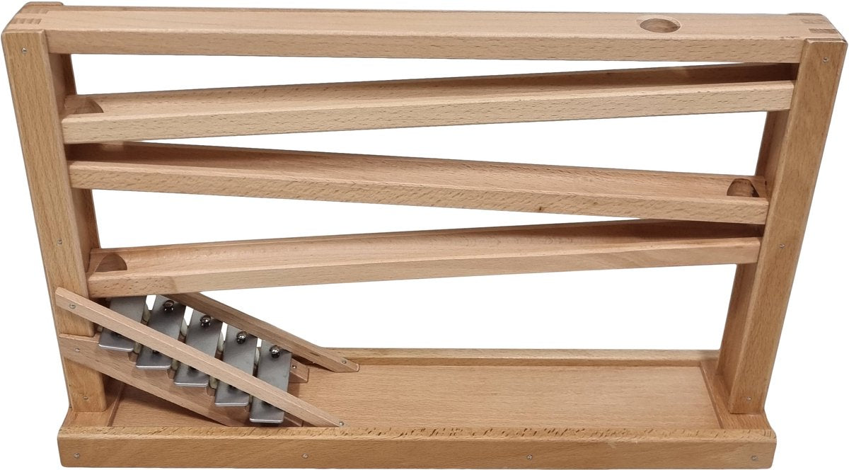Playwood beukenhouten knikkerbaan kogelbaan met klokkenspel van beukenhout voor 16 mm knikkers (excl knikkers) marble game