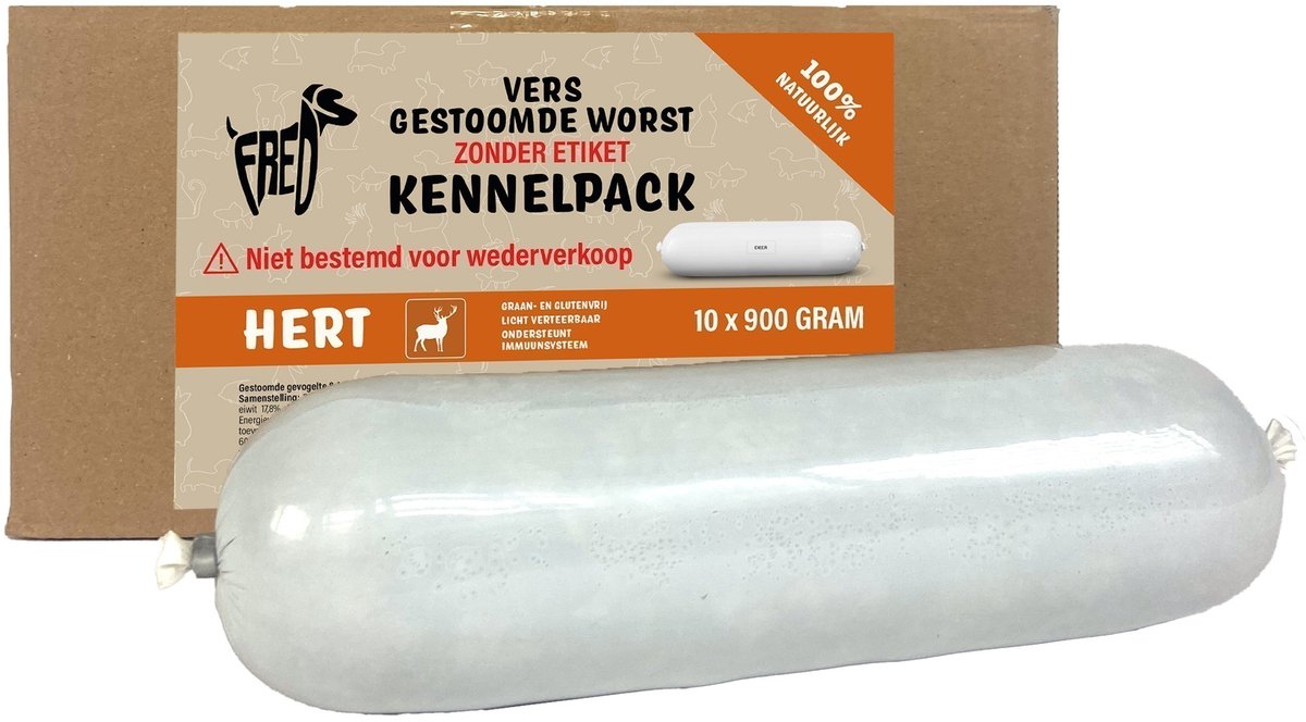 Freds gedämpfte Frischfleischwurst Zwingerpackung Hirschgetreide und glutenfrei