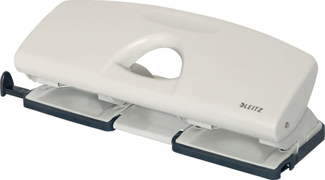 Leitz 4-fach Locher - 25 Blatt - für Ordner und Ringbücher - Grau