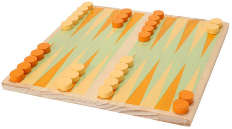 Koopman Holzbrettspiel Backgammon Reisespiel kompakte Größe 20x20cm.