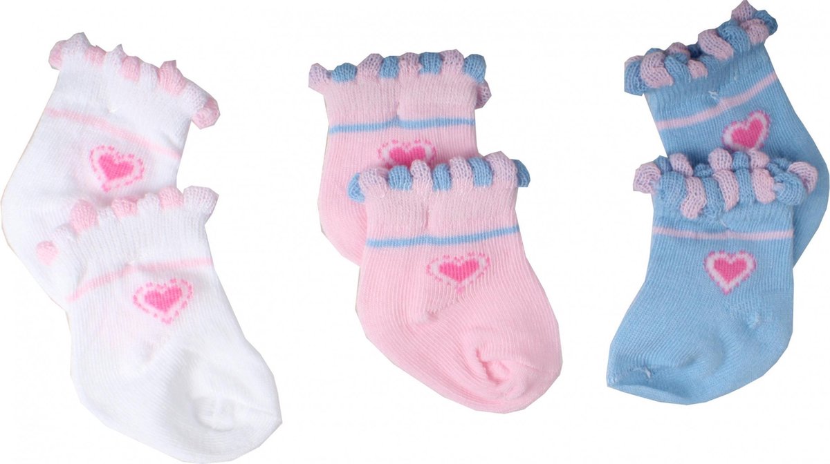 Puppensocken - 3 Paare, 35-46 cm