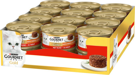 Gourmet Gold Savoury Tower – 24 x 85 g – Rind – Nassfutter für Katzen