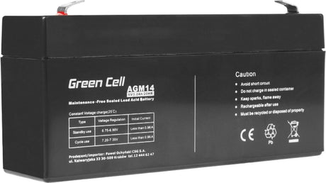 Green Cell 6 V 3,2 Ah (f1 4,6 mm) 3200 mAh VRLA AGM-Batterie
