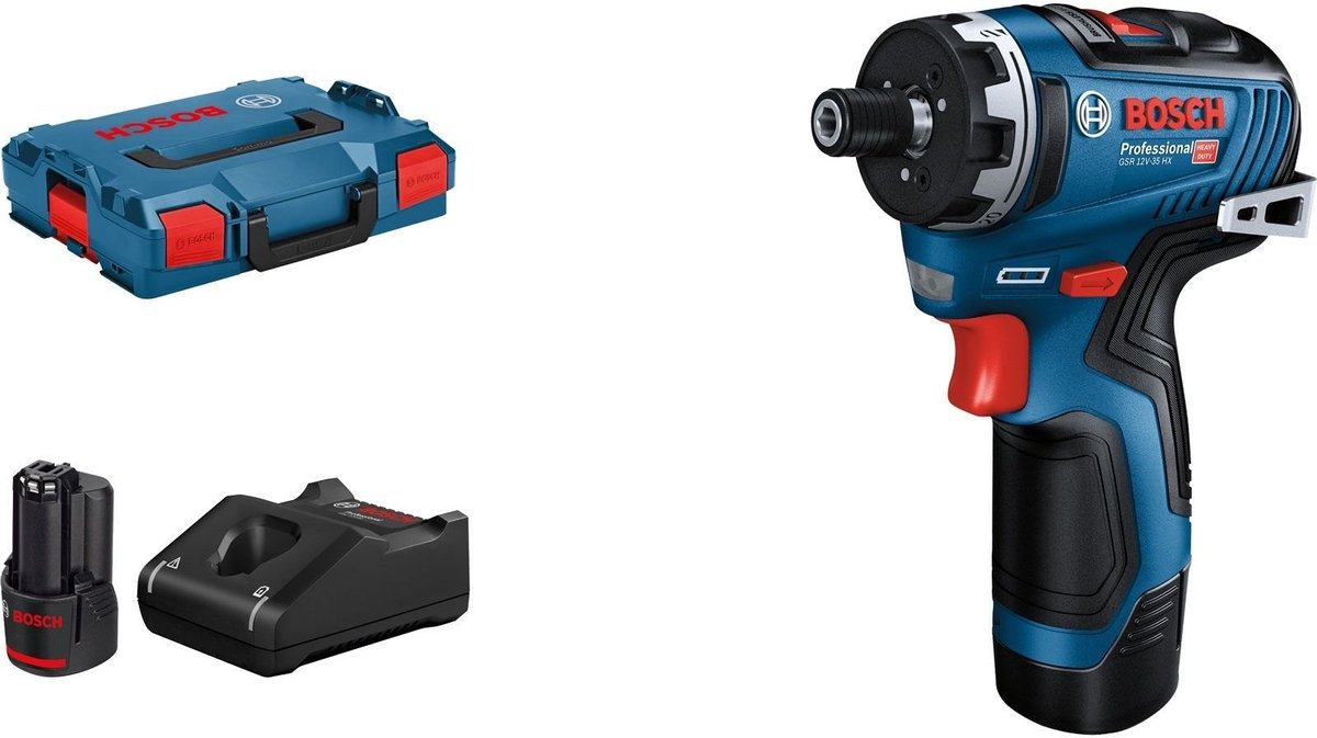 Bosch Professional GSR 12V-35 HX Akkuschrauber 12V 3,0Ah (2x) in L-Boxx – 06019J9100