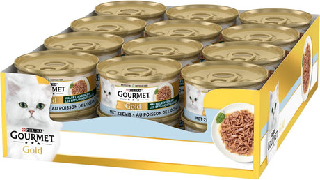 Gourmet Gold Tender Treats – 24 x 85 g – Meeresfisch – Nassfutter für Katzen