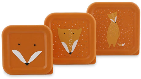 Trixie set van 3 snackdoosjes  mr. fox  3-delige snackbox  makkelijk te openen  ideaal voor kinderen