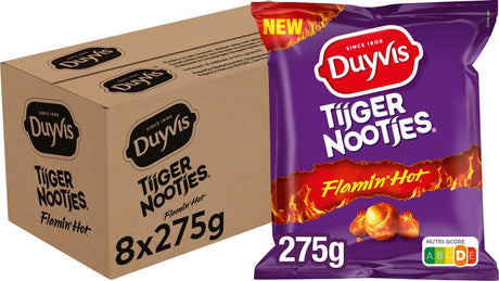 Duyvis Tigernüsse Flamin scharf - Erdnussnüsse - 8 x 275 Gramm