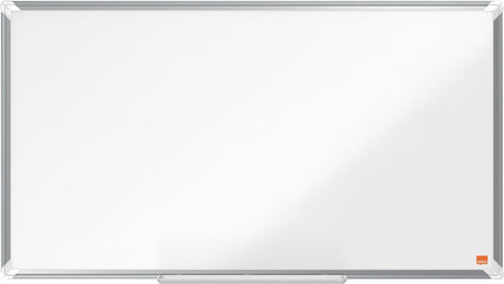 Nobo Premium Plus Breitbild-Magnet-Whiteboard aus Emaille – mit Stiftablage – inklusive Whiteboard-Marker – 890 x 500 mm