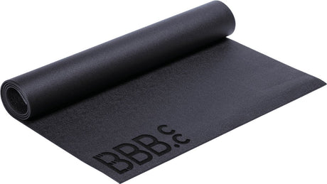 Bbb cycling antislip fietsmat indoor cycling - 190 x 90 cm - zweet bestendige vloermat fiets fitness - beschermmat voor hometrainer indoor cycling - trainermat - bic-01