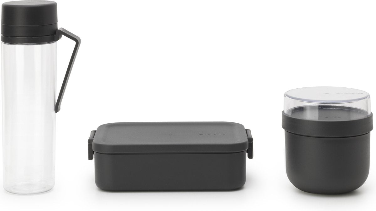 Brabantia Frühstücks- und Mittagsset in dunklem Grau