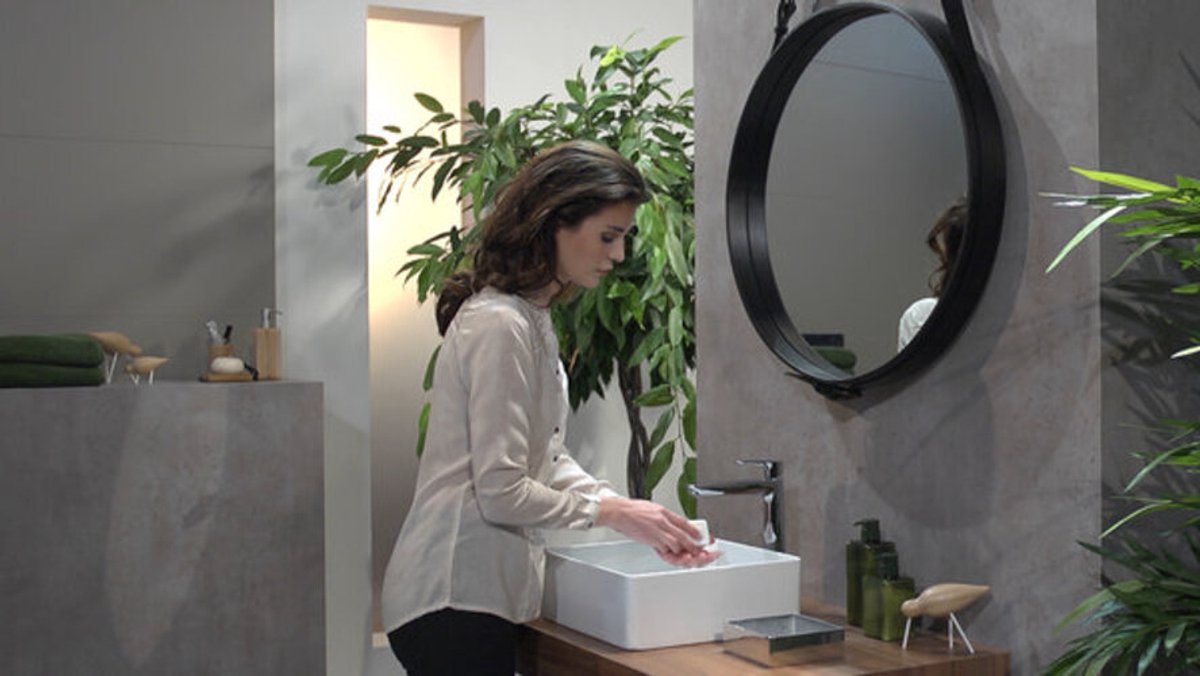 Hansgrohe talis e – Waschtisch-Mischbatterie – Einhebelbedienung – mit Ablaufgarnitur – Größe 240 mm – gebürstete Bronze