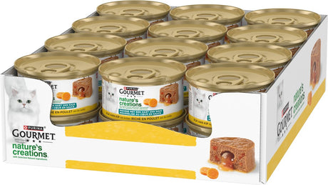 Gourmet Nature's Creations Mousse – 24 x 85 g – kip en wortel – hart van saus – kattenvoer natvoer