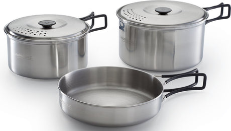 Campingaz Camping-Set – 5-teiliges Camping-Pfannen-Set – Edelstahl – Silikongriffe