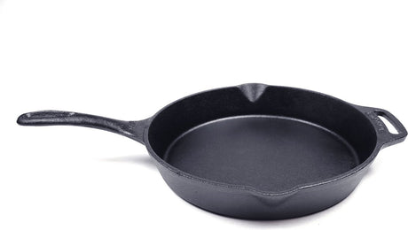 Valhal outdoor skillet koekenpan met steel - gietijzer, diameter 25cm - schenktuiten - vh25