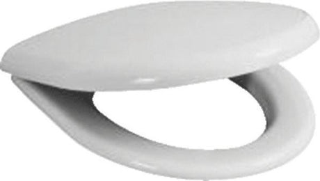 Plieger Brüssel Toilettensitz – WC-Sitz in Universalform – Thermoplast – weiß – mit Deckel – passend für Toilette 70 cm