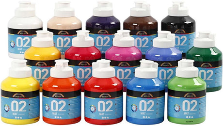 A-Color Acrylfarbe, 02 – matt, 15x500 ml