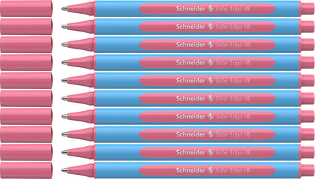 Schneider schrijfwaren schneider balpen - slider edge pastel - penpunt xb - schrijfkleur pastel flamingo - 10 stuks - s-152222-10
