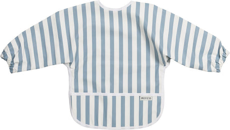 Meyco Baby-Lätzchen mit dicken Streifen und Ärmeln – Jeansblau