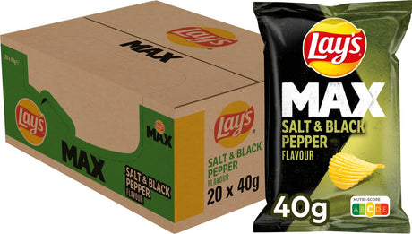 Lay's Max Salz schwarzer Pfeffer – gerippte Chips – 20 x 40 Gramm