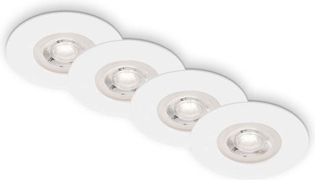 Briloner Kulana – 4er-Set LED-Einbaustrahler – Badezimmerbeleuchtung – dimmbar – ø9 cm – IP44 – 4,9 W – 480 lm – 3.000 K – Weiß