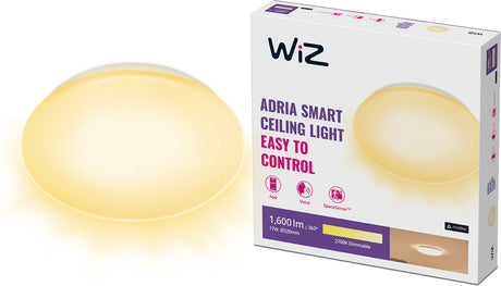 Wiz plafondlamp adria - warmwit licht - slimme led verlichting - geïntegreerde led - 17w - wit - wi-fi