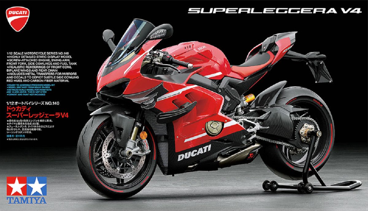Tamiya Modellbausatz Militärfahrzeuge – 14140 Ducati Superleggera V4 Kunststoff – 1:12 – Modellbau