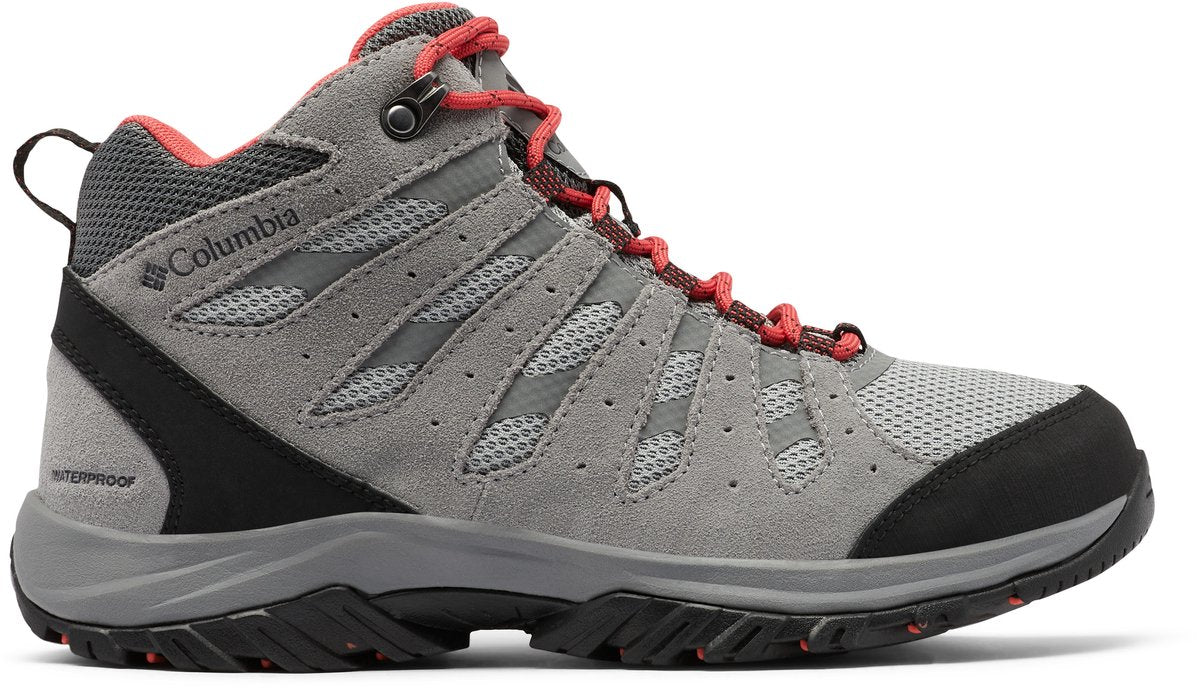 Columbia Redmond III Mid wasserdichte Damen-Wanderstiefel – Dampf, rote Koralle