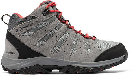 Columbia Redmond III Mid wasserdichte Damen-Wanderstiefel – Dampf, rote Koralle