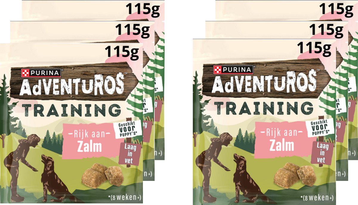 Adventuros Trainingssnacks – Hundesnack – Lachs – 6 x 115 g