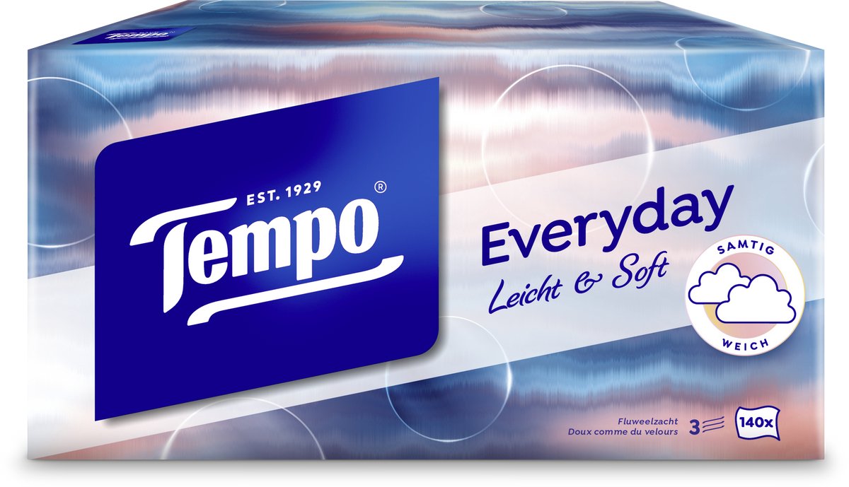 Tempo-Taschentücher - Alltag - XXL-Box - 8 x 140 Stück = 1120 Taschentücher