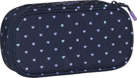 Beckmann Federmäppchen - Sport Junior - oval - leer - blaue Herzen - be-231144a
