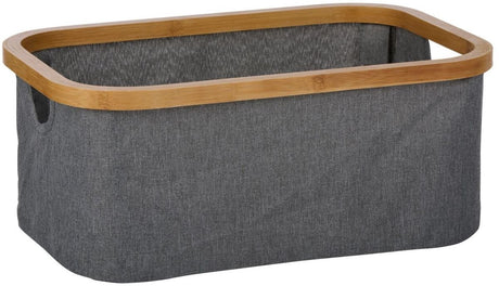 Alpina opbergmand bamboe – opbergsysteem met handgrepen 38x26x16cm – bamboe mand voor badkamer, woonkamer en kast