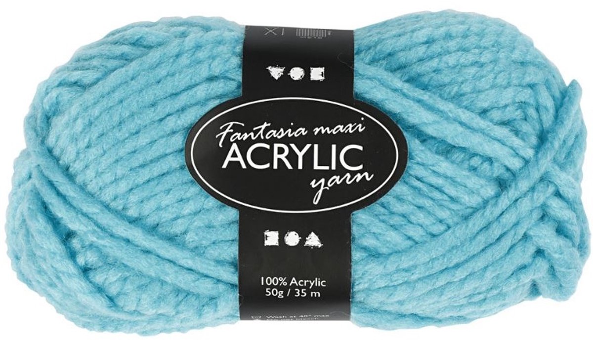 Creativ Company Fantasia Acrylgarn, L: 35 m, Maxi, Türkis, 50 g 1 Knäuel