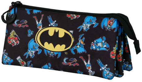Karactermania – Looney Tunes – Batman Tunes Triple Fan 2.0 Zeichenetui – Federmäppchen – Stiftetui – Stifttasche – Schwarz