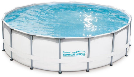 Sommerwellen-Rahmenpool rund – ⌀488 x 122 cm – Schwimmbäder – inklusive Sandfilterpumpe – Leiter – Abdeckung – Bodenplane – Wartungsset