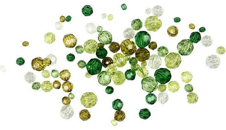 Creativ Company CC Kunststoff-Facettenperlenmischung 4-12 mm grüne Harmonie 170 Stück