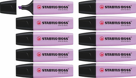 Stabilo Boss Original Pastell – Textmarker – Flieder-Rouge – Schachtel mit 10 Stück