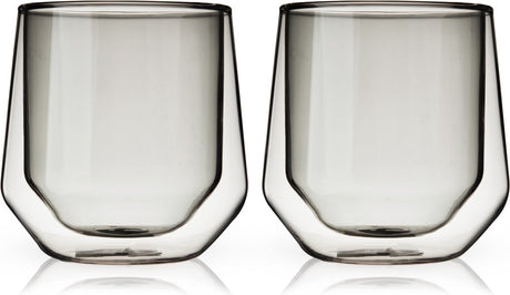 Viski Aurora Trinkglas – doppelwandig – Glas – 266 ml – 2 Stück – Rauch
