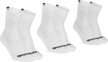 Gripgrab – leichte SL 3er-Pack Performance-Sommer-Radsocken 3 Paar Coolmax-Radsocken regulärer Schnitt – weiß – Unisex – Größe xs (35–38)