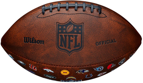 Wilson – NFL – American Football – offizielle Größe – Throwback – 32 Team-Logo-Fußball – braun – Erwachsene