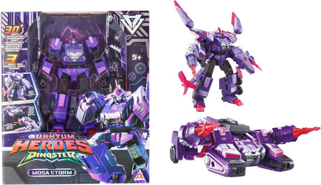 Quantum Heroes Dinoster Dinoster – Roboterfiguren 2 in 1 – transformierbare Roboter – 22 cm – Mosa Storm