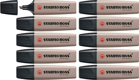 Stabilo Boss Original – Textmarker – warmes Grau – Schachtel mit 10 Stück