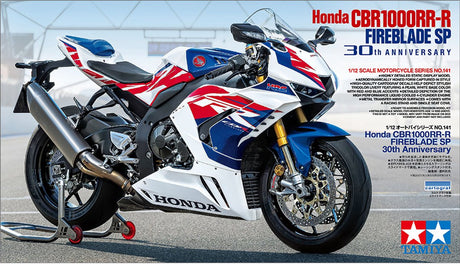 Tamiya Modellbausatzauto – 14141 Honda CBR1000RR-R Fireblade SP 30-jähriges Jubiläum aus Kunststoff – 1:12 – Modellbau